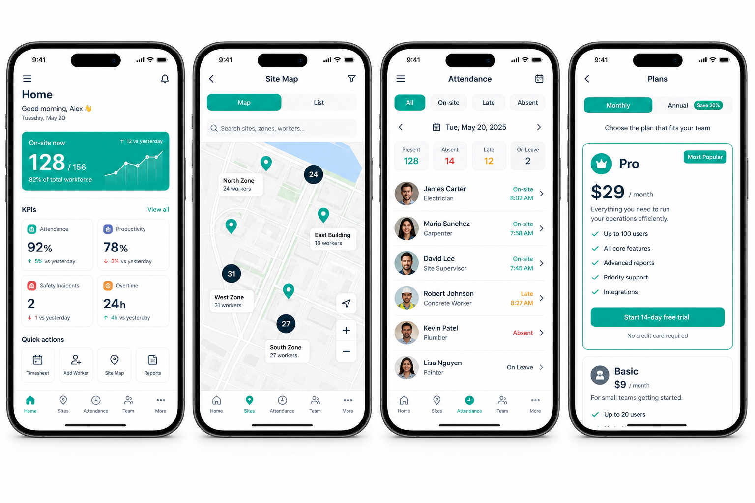 Talvint mobile app screens